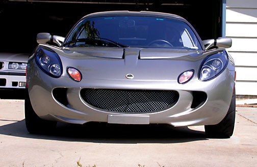 wire mesh grille in a Lotus Elise