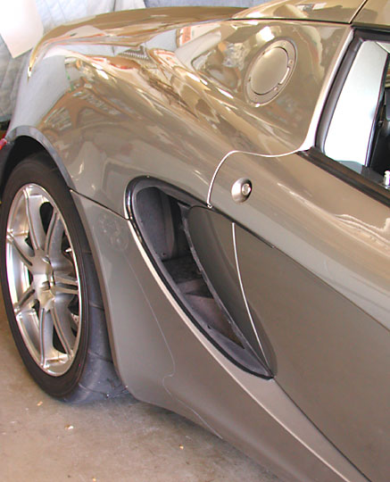 Lotus Elise side grille with frame, fins removed