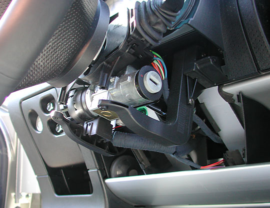 bottom of steering column