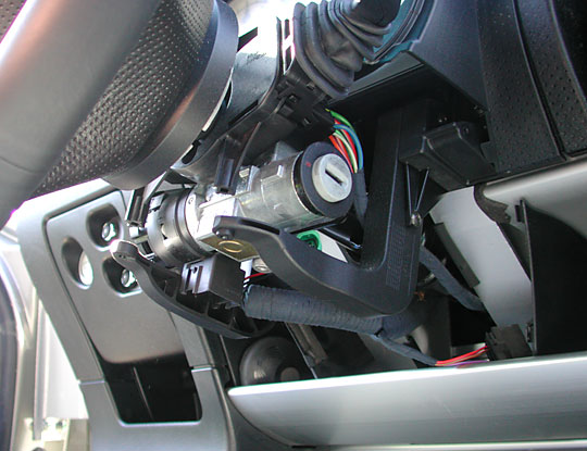 bottom of steering column