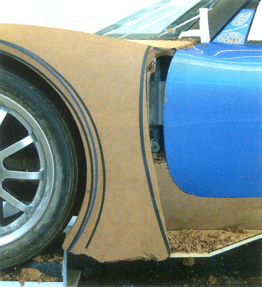 clay side of car with original door
