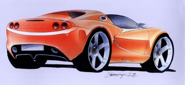 design drawing of Lotus Elise