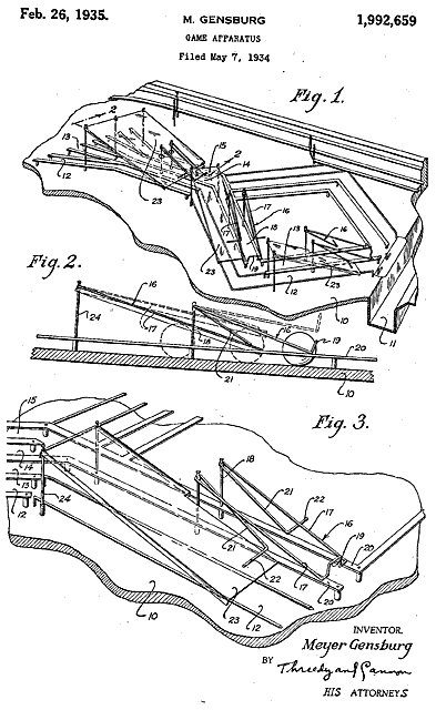 patent drawings for Official Baseball (Genco, 1934)
