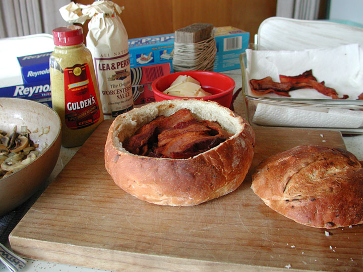 bacon added to shooter sandwich