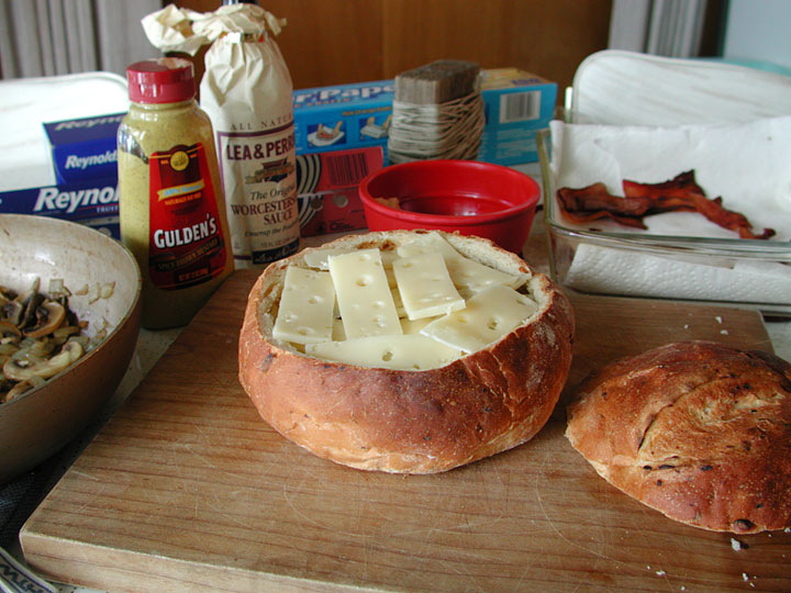 cheese added to shooter sandwich